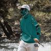 Lightweight Hooded Sun Protection Shirt Long Sleeve Rash Guard Top with Face Cover for Outdoor Activities UV Blocking Breathable Quick Dry