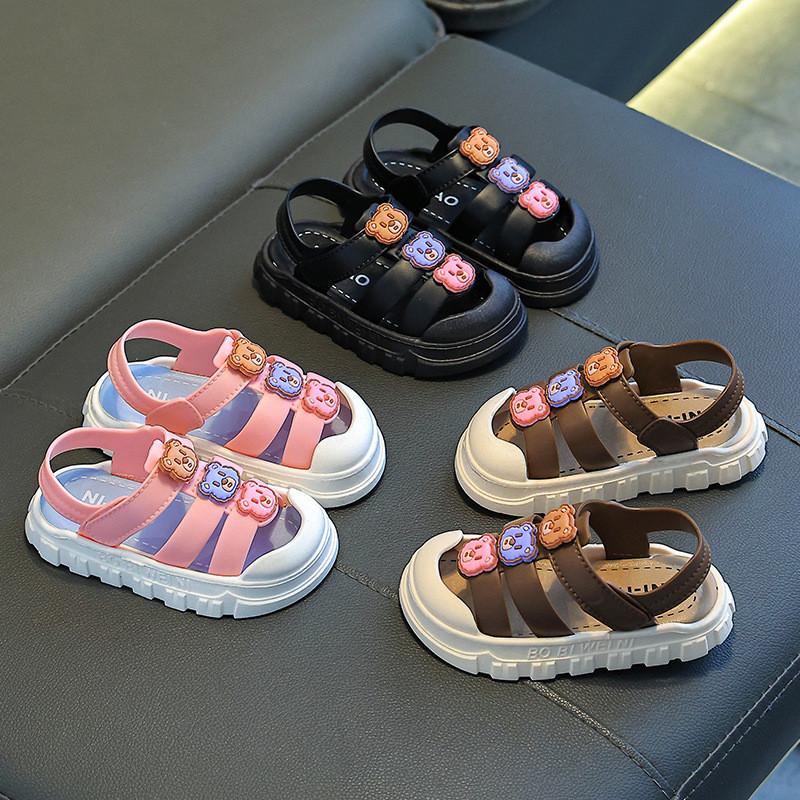 Cartoon Paradise Kids Open Toe Sandals With Pvc Material Non Slip Sole For Active Summer Wear