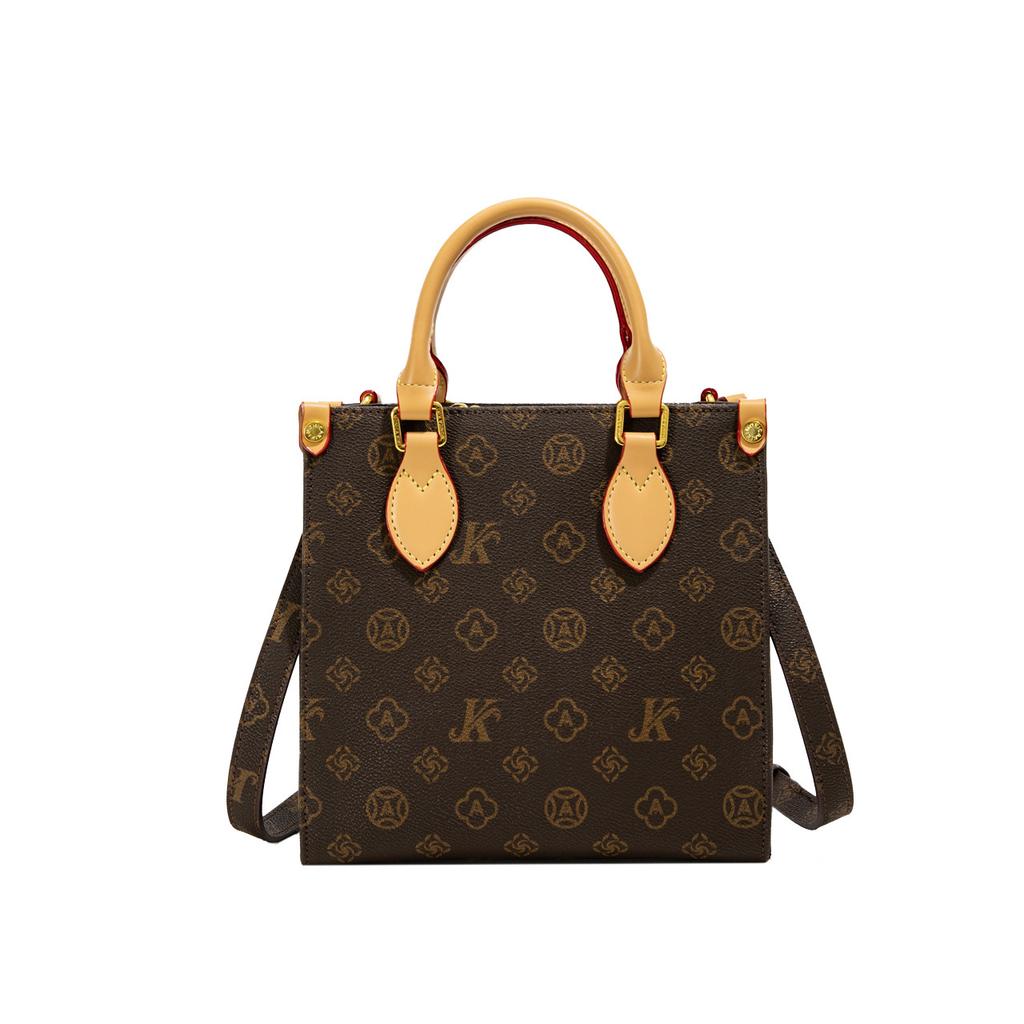Light luxury retro small square bag 2025 new old flower women's bag fashion temperament sheet music bag large capacity portable messenger bag