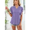 Women's T-shirt Spring and Summer New Fashion V-neck Short-sleeved Loose Top T-shirt