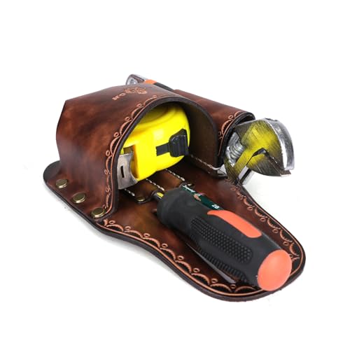 TOURBON Measuring Tape Pouch for Heavy Duty Tape, Belt Holder, Tool Pouch, Pencil Holder Included