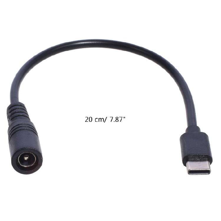 5V 3A USB C Type-C Power Cable 5.5 x 2.1mm DC Charging Connector for Router LED