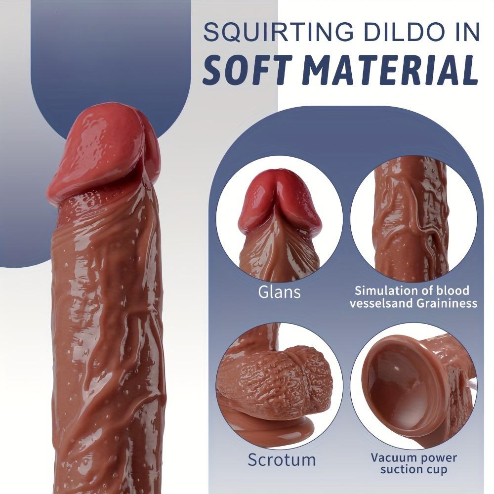 8,7-calowy realistyczny tryskajacy penis dildo - realistyczny penis do stymulacji punktu G, wytrysk analny, zabawa dla par - miękka, elastyczna, bezpieczna dla ciała zabawka seksualna dla kobiet
