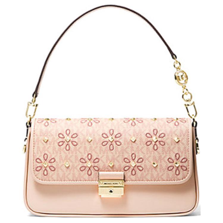 

New MICHAEL KORS Bradshaw Leather Shoulder Bag Crossbody Bag Shoulder Bag Women s Ballet Pink 30T1G2BL1I-BALLET-MULTI 26.9*7.1*15.0CM