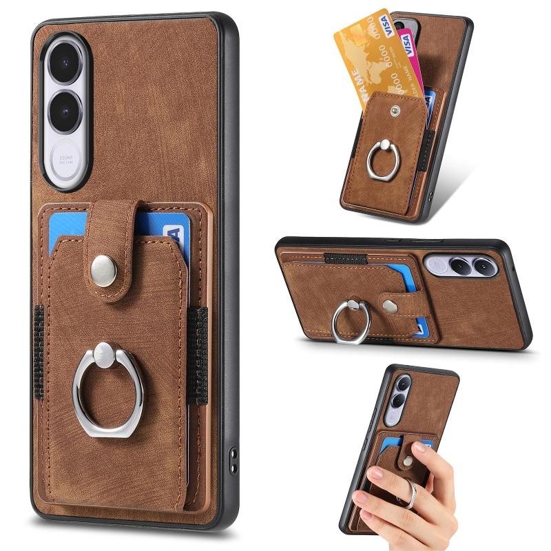 For VIVO V70 FE PU Leather Magnetic Wallet Card Slot Ring Holder Shockproof Case For VIVO V70FE Stand Cover Phone Bumper Shell