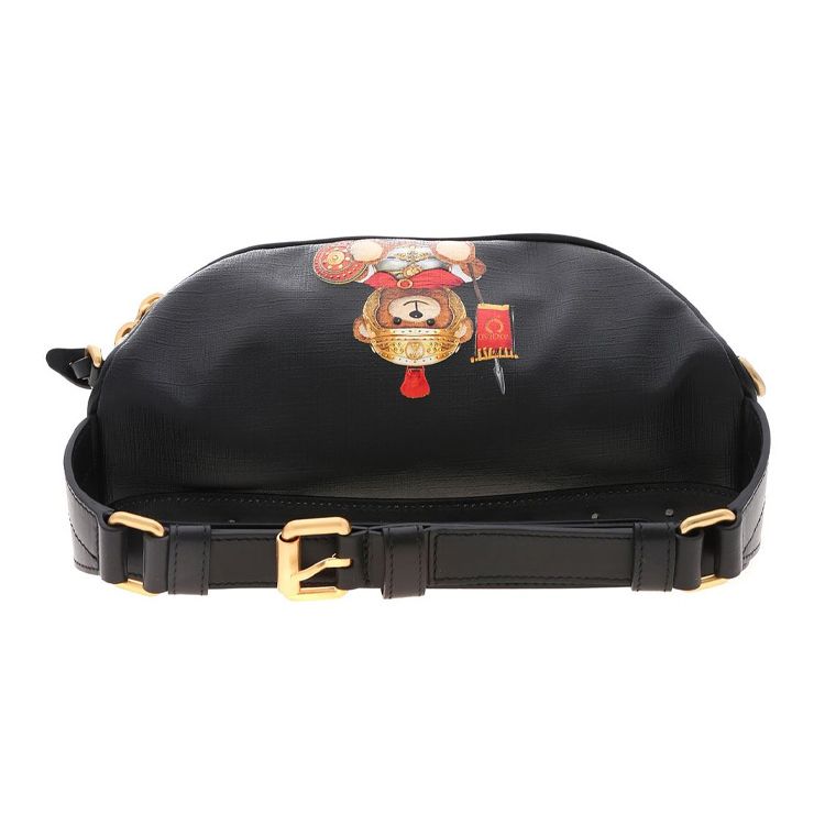 Moschino Roman Soldier Teddy Bear PU Waist Bag Unisex Waist Bag Black 7-T7718-8210-1555