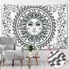 Black and White Sun Moon Bohemian Tapestry Psychedelic Yin Yang Wall Art Tree of Life Tapestry