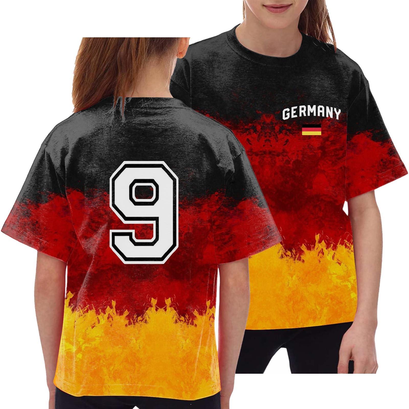 Детская футболка с немецким принтом. Детский свободный повседневный топ с короткими — фото 6