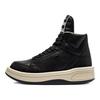Rick Owens DRKSHDW x TURBOWPN Weapon Двошарова Коров'яча Шкіра Верхній Шар Коров'яча Шкіра Співпраця Високі Вінтажні Баскетбольні Кросівки Унісекс Чорний