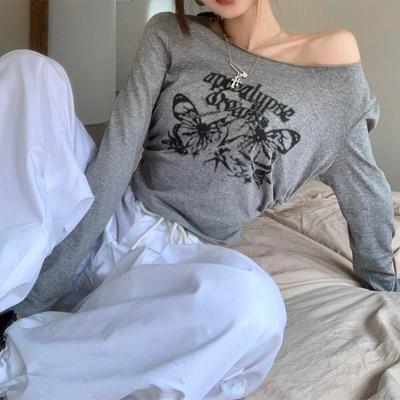 Printed Long Sleeved T-shirt Women's Top