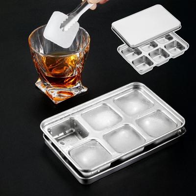 Edelstahl Eiswürfelform 6 Fächer Groß Whiskey Eiswürfelform Schnell