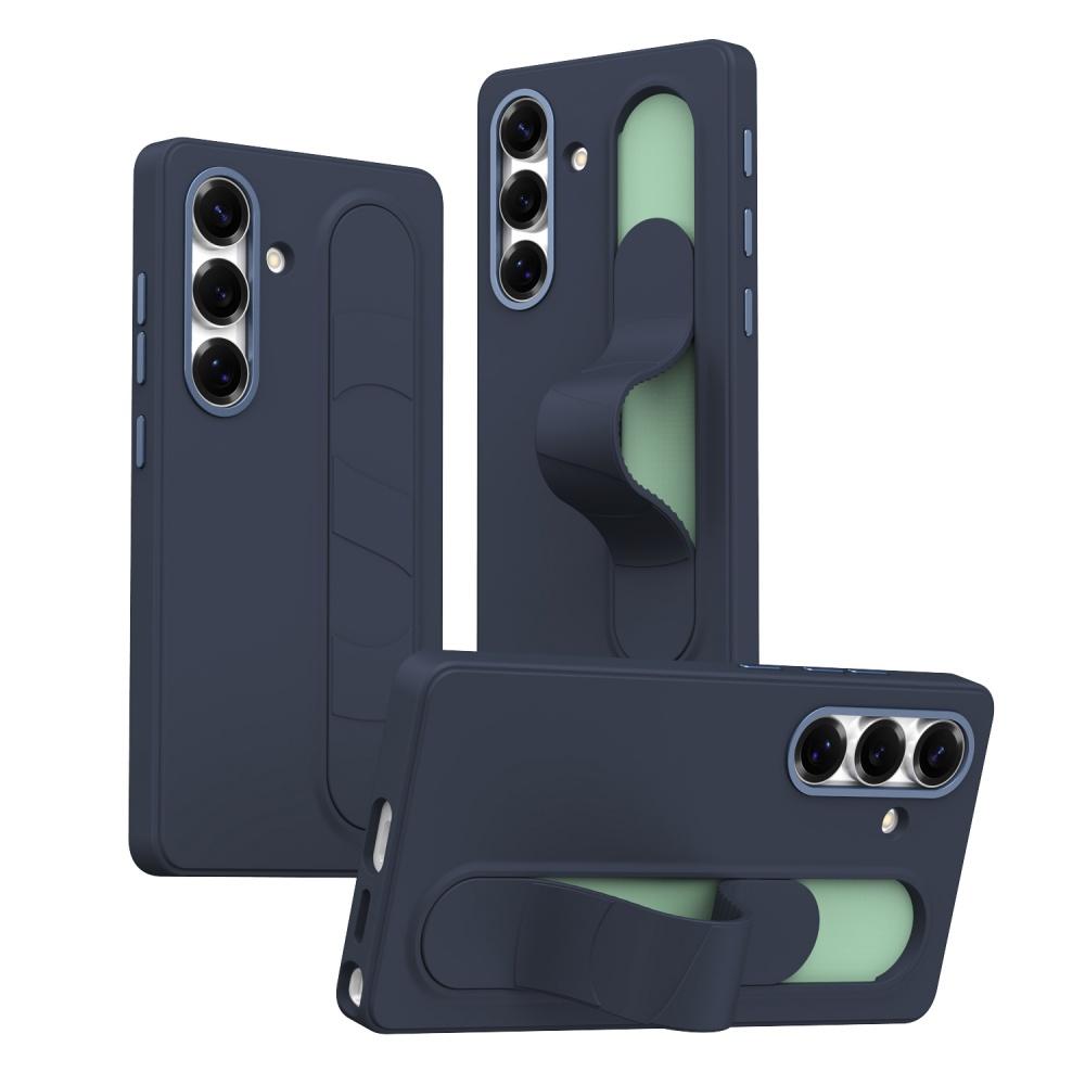 Funda Protectora de Armadura con Soporte y Correa de Muñeca de Silicona Mate para Teléfono Samsung S25 S24 S23 S26 Ultra Plus Cubierta de Botón de Control Inteligente