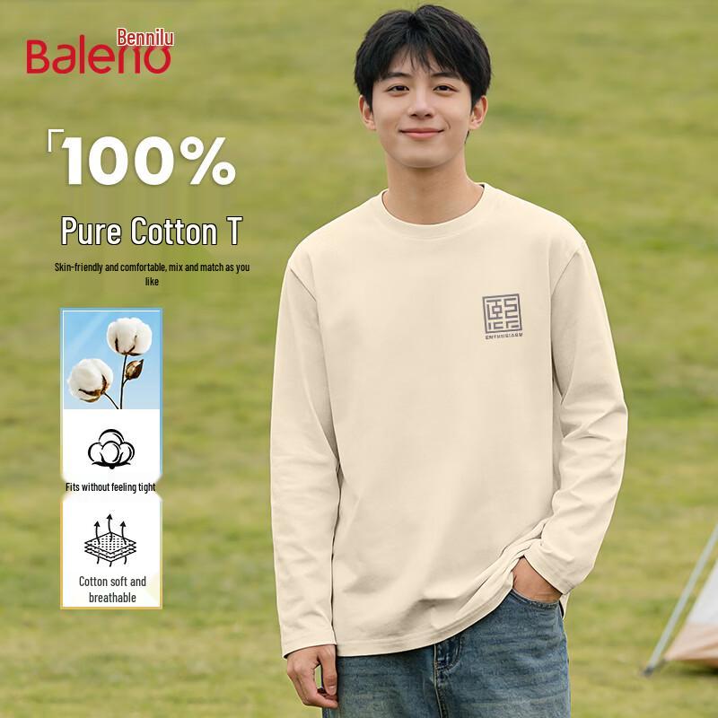 Baleno Men's Cotton Long-Sleeve T-Shirt