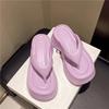 Women Fashion EVA Platform Slippers Solid Color Clip Toe Wedge Sandals Woman 2025 Summer Thick Sole Anti Slip Beach Flip Flops