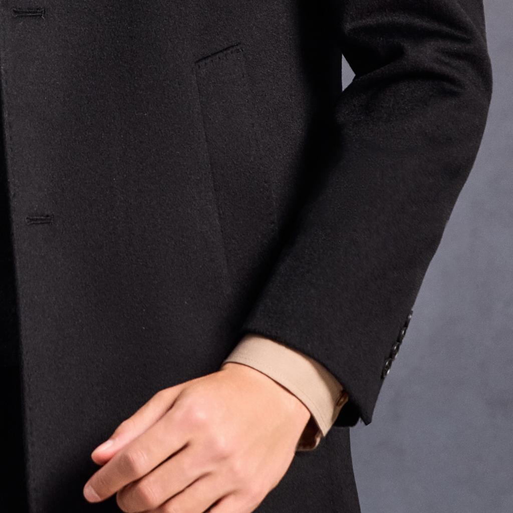 Men's Cashmere and Sheep Wool Mid-Length Coat