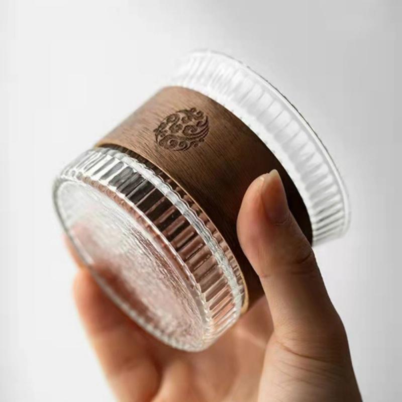 Japanese Vertical Pattern Milk Glass Tea Cup Transparent Wine Glass Anti-scalding Insulation Brewing Fair Cup Coffee Drinkware