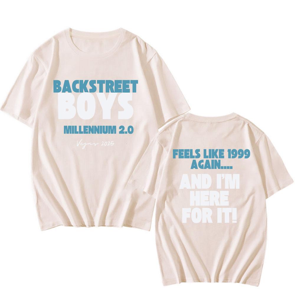 Millennium 2.0 1999 To Vegas 2025 Tour T-shirt Backstreet Boys Band Fashion Tshirts Cotton Short Sleeve Male T Shirt Unisex Tees