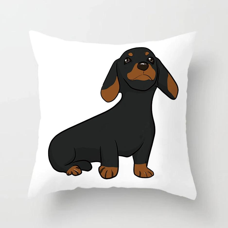 Dachshund Cushion Cover Kids Gift 45x45cm Cute Dog Animals Puppy Pillows Covers Sausage Throw Pillow Cases Custom Pillowcase
