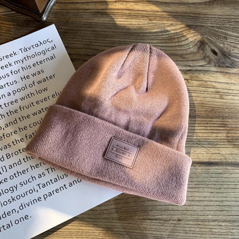 

Winter Hats For Unisex Beanies Knitted Solid Cute Hat Lady Autumn Female Beanie Caps Warmer Bonnet Men Casual Cap розовый