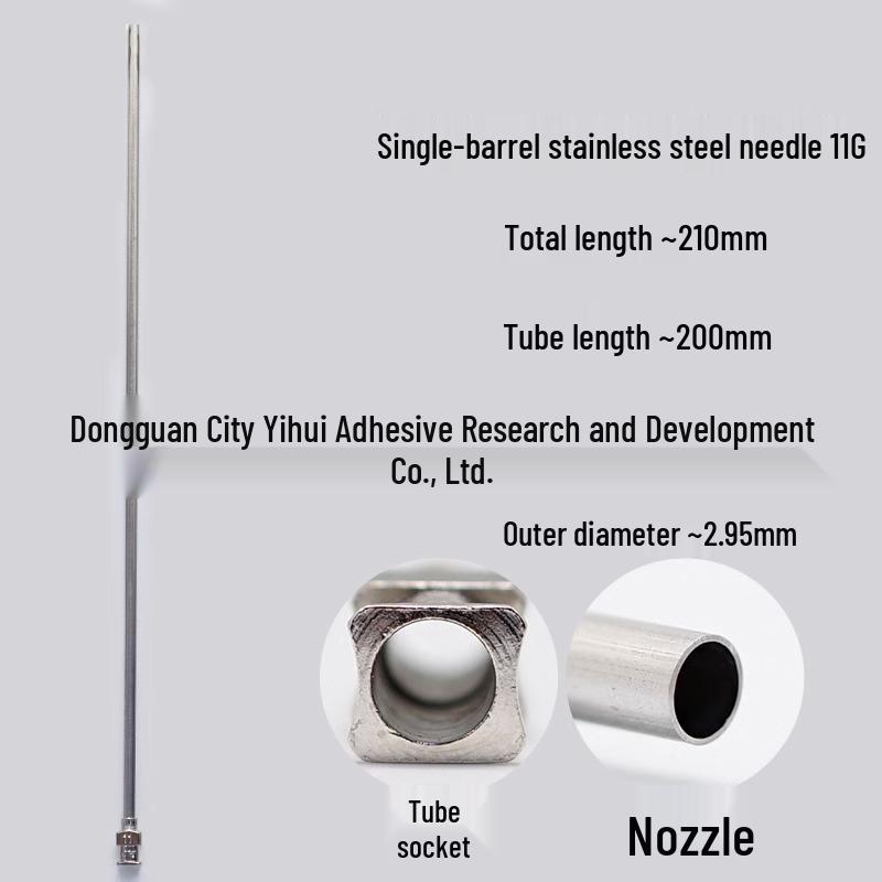 210mm Stainless Steel Flat & Sharp Tip Glue Dispensing Needle Syringe
