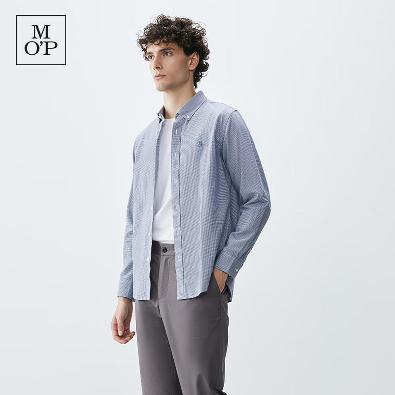 Marc O'Polo Men's Fine Cotton Houndstooth Casual Long Sleeve Shirt