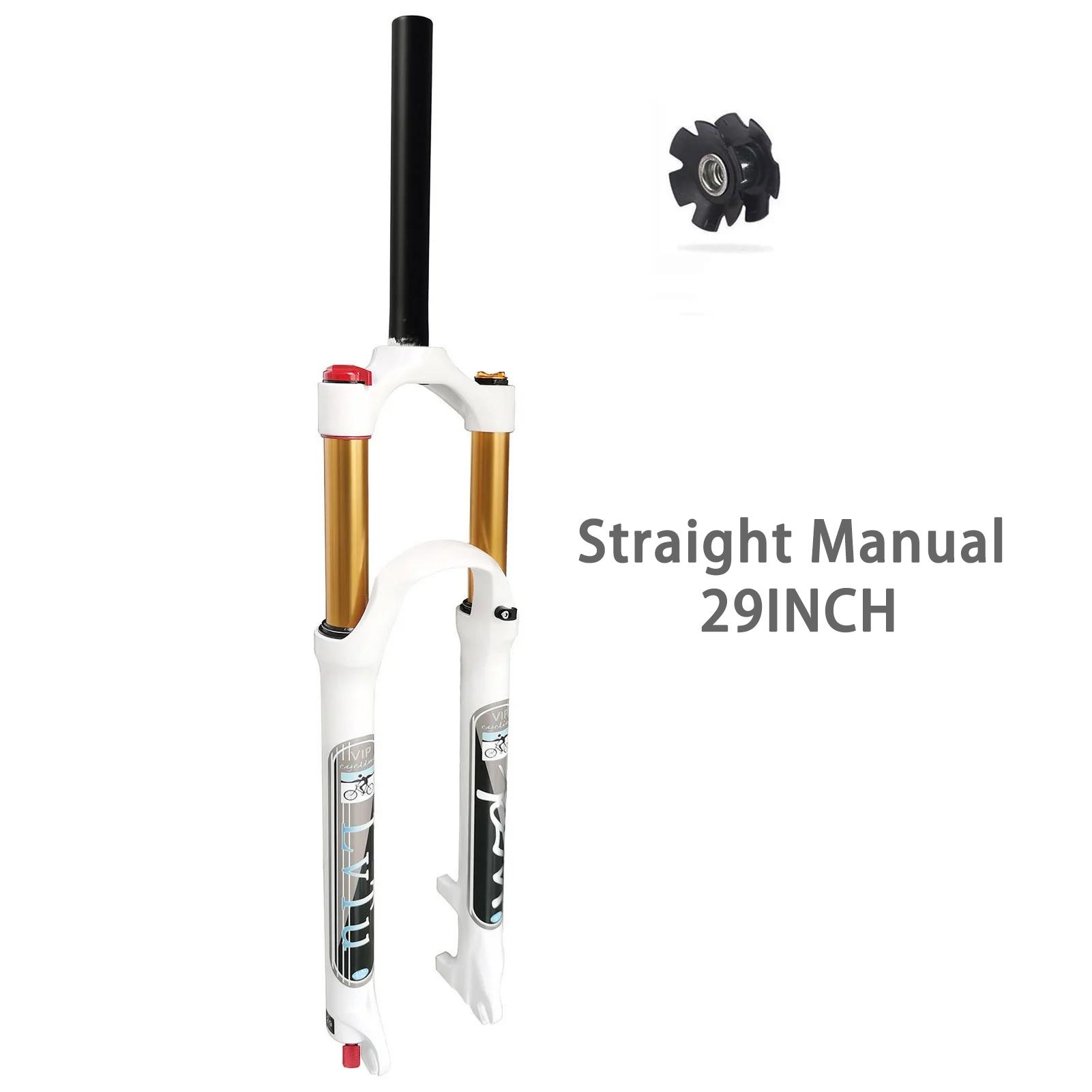 AttLvTu-MTB Bicycle Front Fork, 26, 27.5, 29 Inch, Travel 140mm, Ultralight, Air Mountain Bike Suspension Fork StraightManual 29in