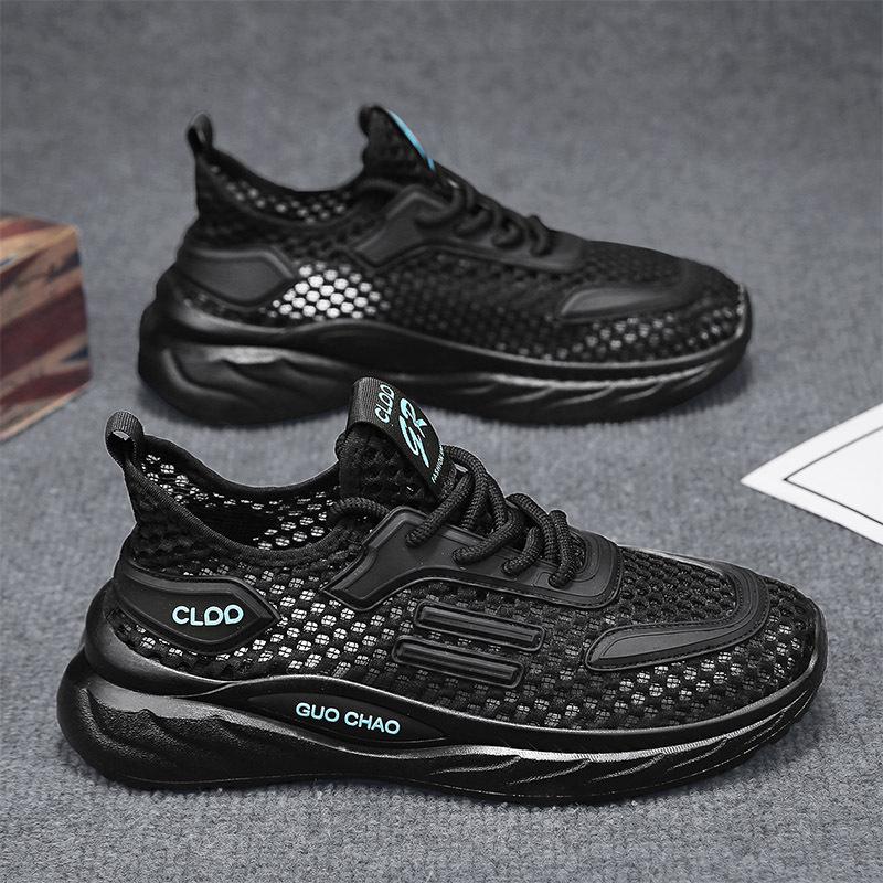 

Summer solid color versatile large mesh sports shoes breathable comfortable thin men s outdoor travel casual shoes men s shoes 44