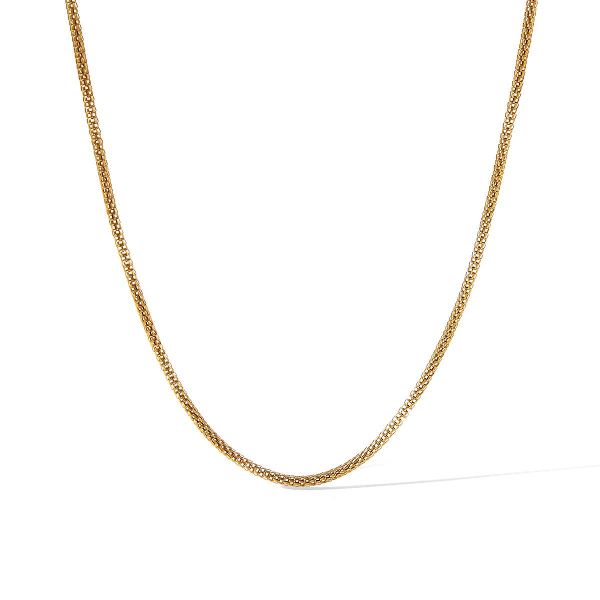 Women s Western Style Ins Trendy Minimalist Non-fading Round Mesh Chain Titanium Steel Necklace
