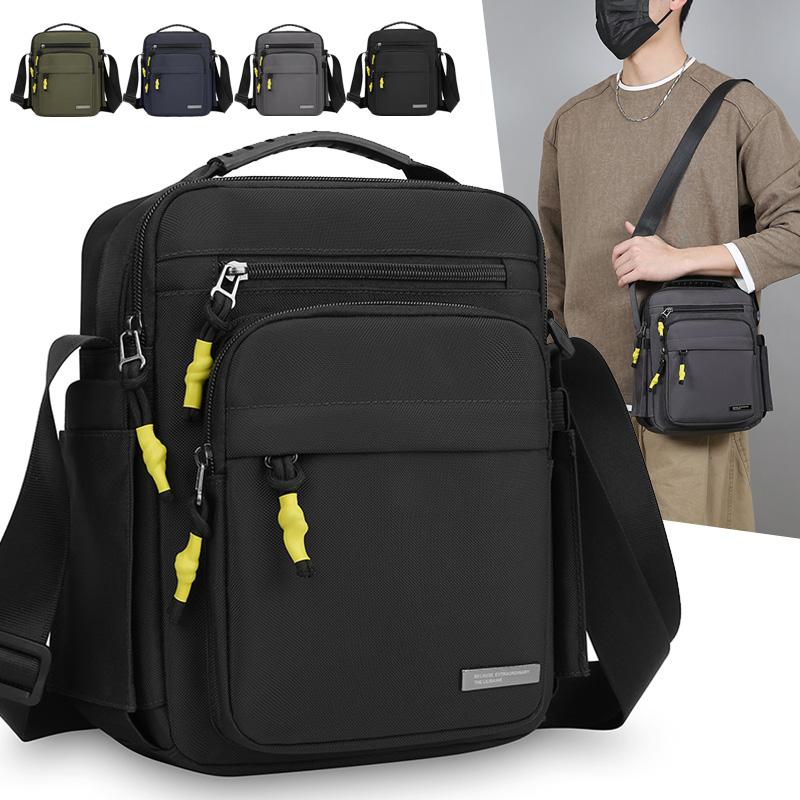Bolsa Transversal Masculina Oxford Bolsas de Ombro Único Armazenamento de Grande Capacidade Moda Múltiplos Bolsos Bolsa Transversal para Viagem de Negócios Mochila Diária