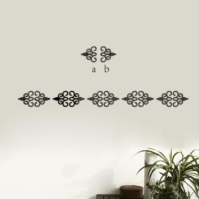 

10 шт. 3D зеркальные диагональные кружевные настенные наклейки акриловые крыльца гардероб бордюр украшения настенные наклейки самоклеящиеся DIY художественная роспись 7x7cm 10pcs чёрный