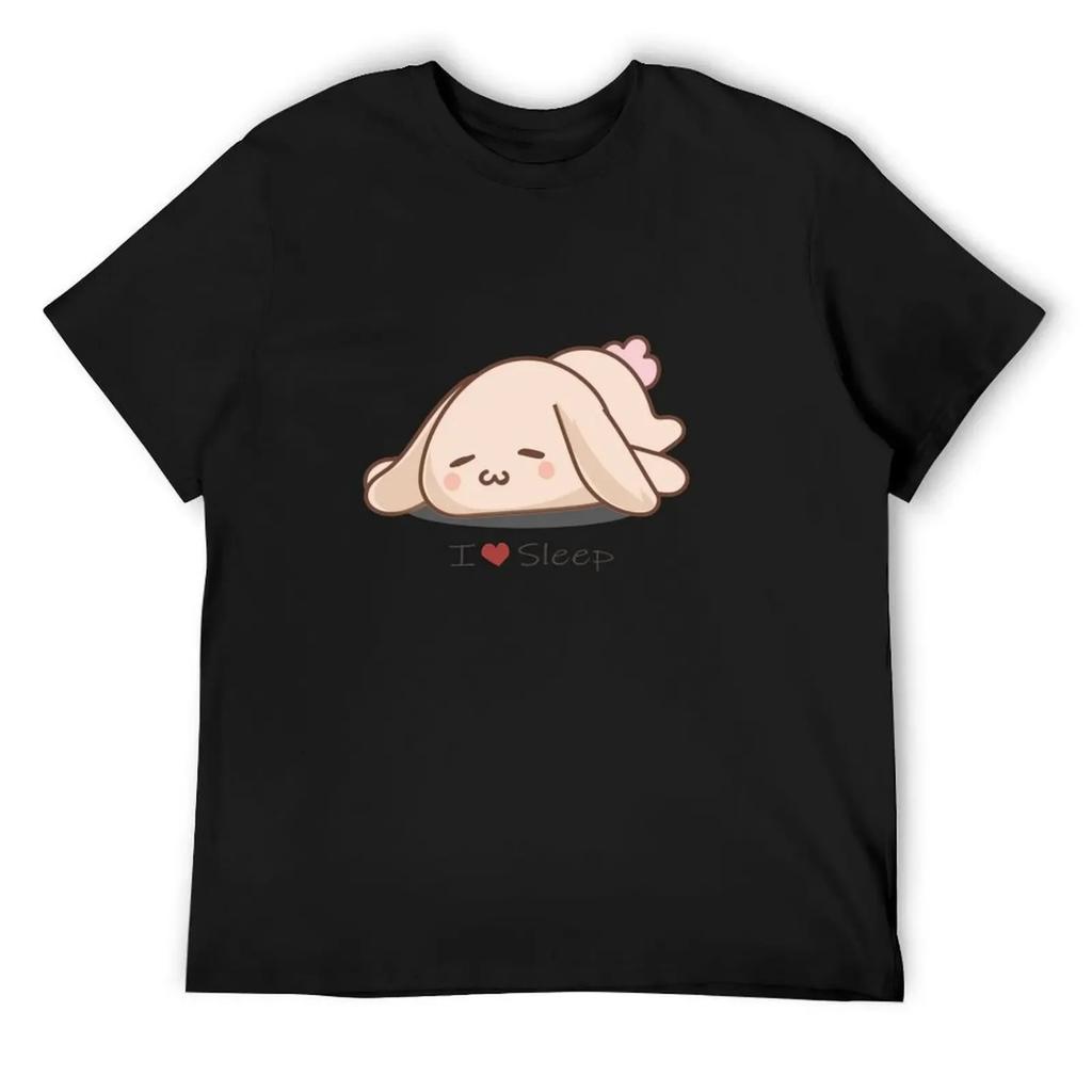 I Love Sleep Cute Bunny T-Shirt quick drying Funny t-shirt basketball graphic tees Louboutins tee shirts for men