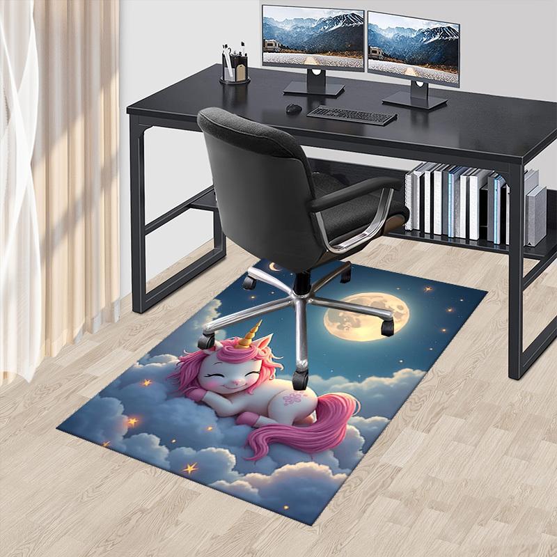 

1pc Unicorn Fantasy Office Chair Mat - Anime Cartoon Design, Non-Slip Carpet for Home Decor, Suitable for All Seasons, Perfect Gift for Office and Gam 60cm by 90cm