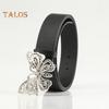 Rhinestones Butterflies Decor Belt Adjustable Length Multi Holes Design Women Waistband Solid Color Belt Costume Accessories