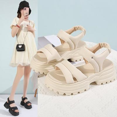 Summer New Thick-soled Muffin and Foreign Trade Wholesale Open-toed Women's Sandals, Foot Slips, Fairy Trendy Shoes