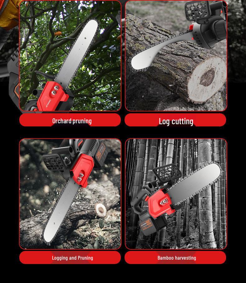 Imported High-Power Cordless Electric Chainsaw - Multifunctional, Ideal for Sawing, Cutting, and Felling Trees, Perfect for Household and Outdoor Use.