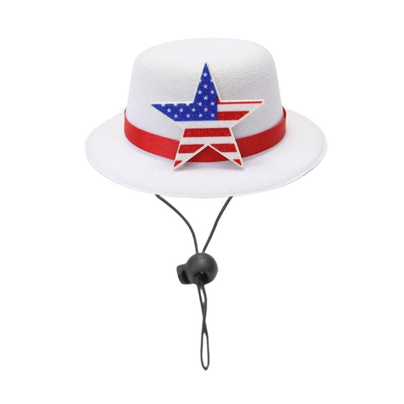 Carnivals Hat with Hair Clip for Independence Day Festival Small Top Hat Patriotic Holiday Party Hat for All Age and Pet