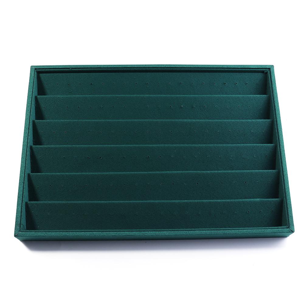 

1pc Velvet Jewelry Display Tray Earrings Ring Storage Box Drawer Jewellery Organizers Stackable Jewelry Organizer Boxes зелений