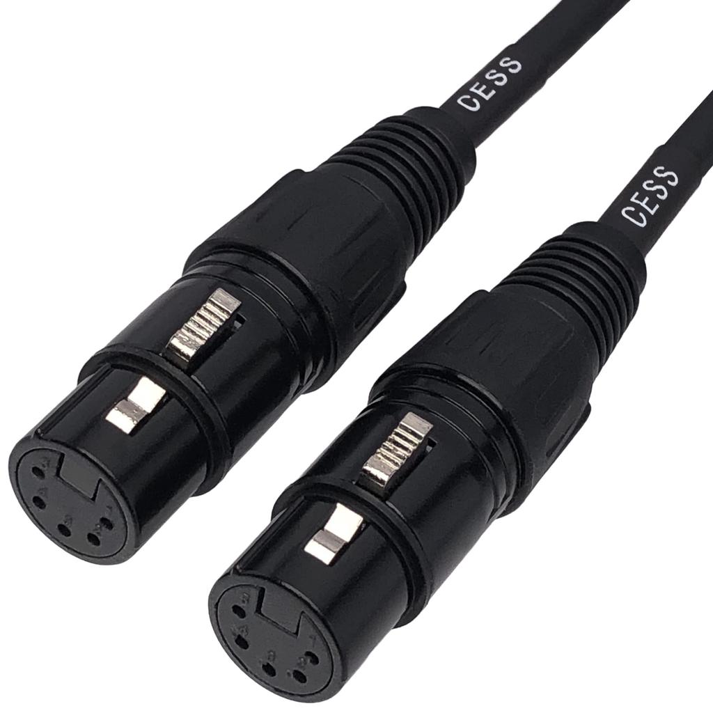 CESS-271 Female 5-pin XLR to Female 5-pin XLR Gender Changer Coupler, 6-inch, DMX Cable, Pack of 2