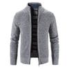 Men S Long Sleeve Thick Knit Cardigan Casual Stand Collar Sweater