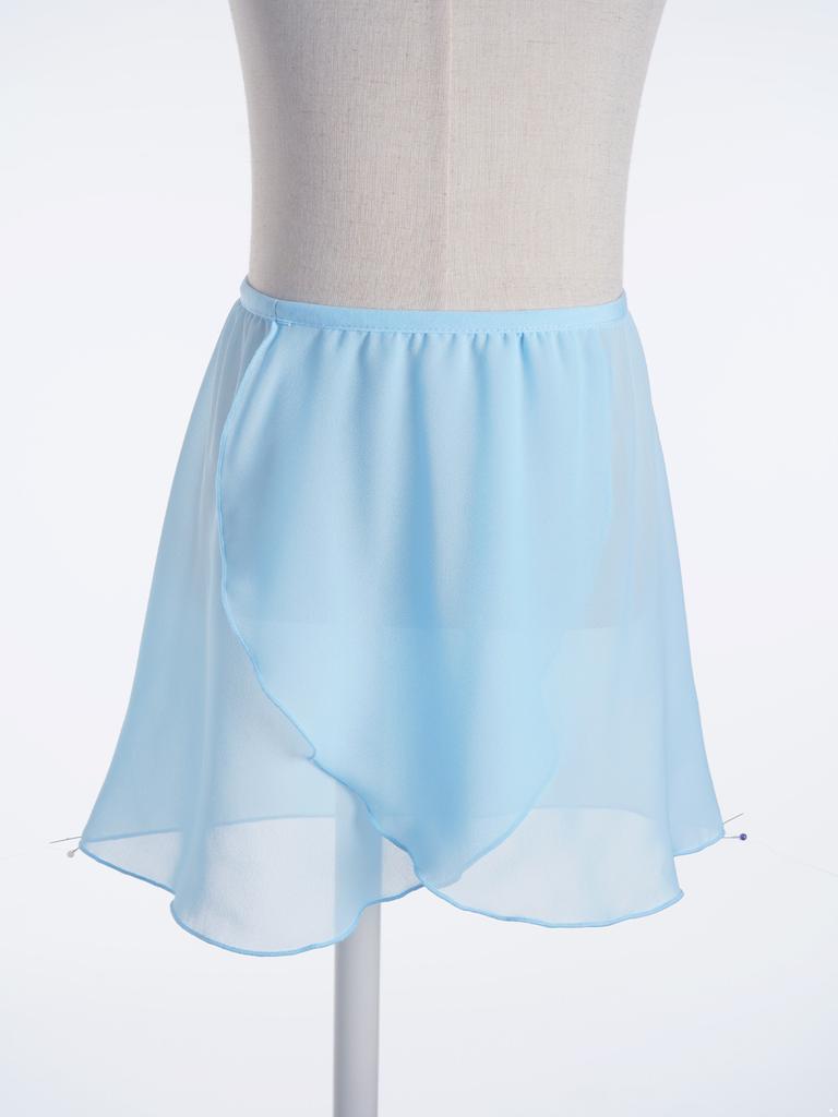 Chiffon Skirt Kids Elastic Waistband Irregular Slit Miniskirt for Stage Performance Gymnastic Costume