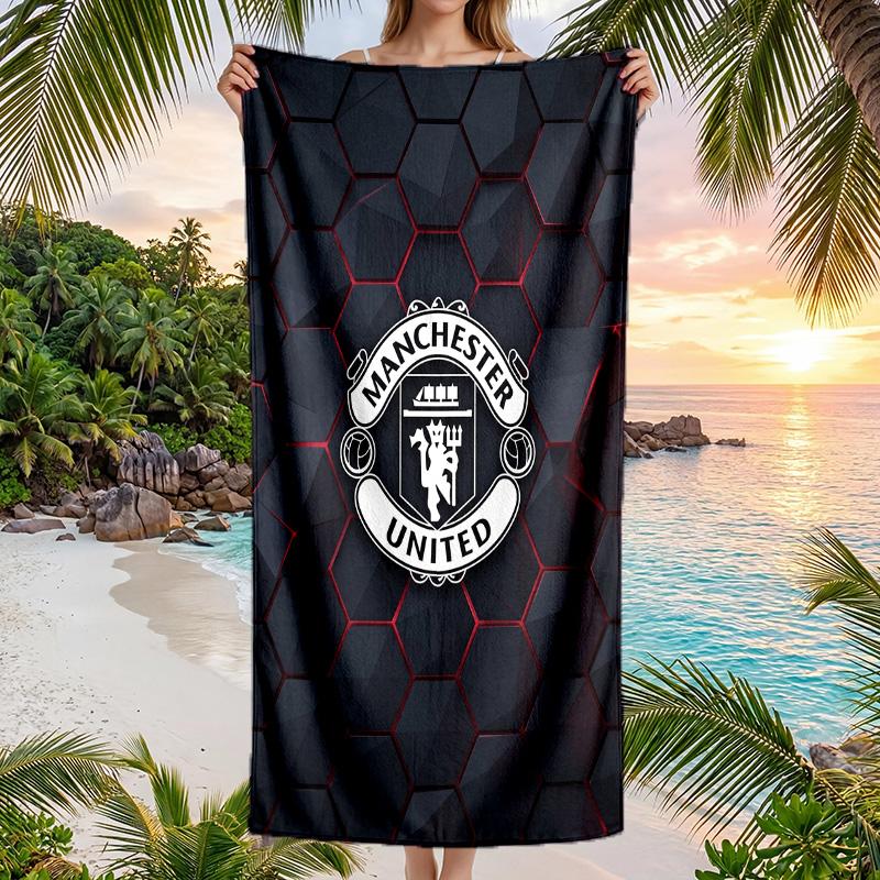 Telo da Spiaggia Asciugatura Rapida Manchester United FC Stampa Microfibra Assorbente Portatile da Viaggio per Nuoto