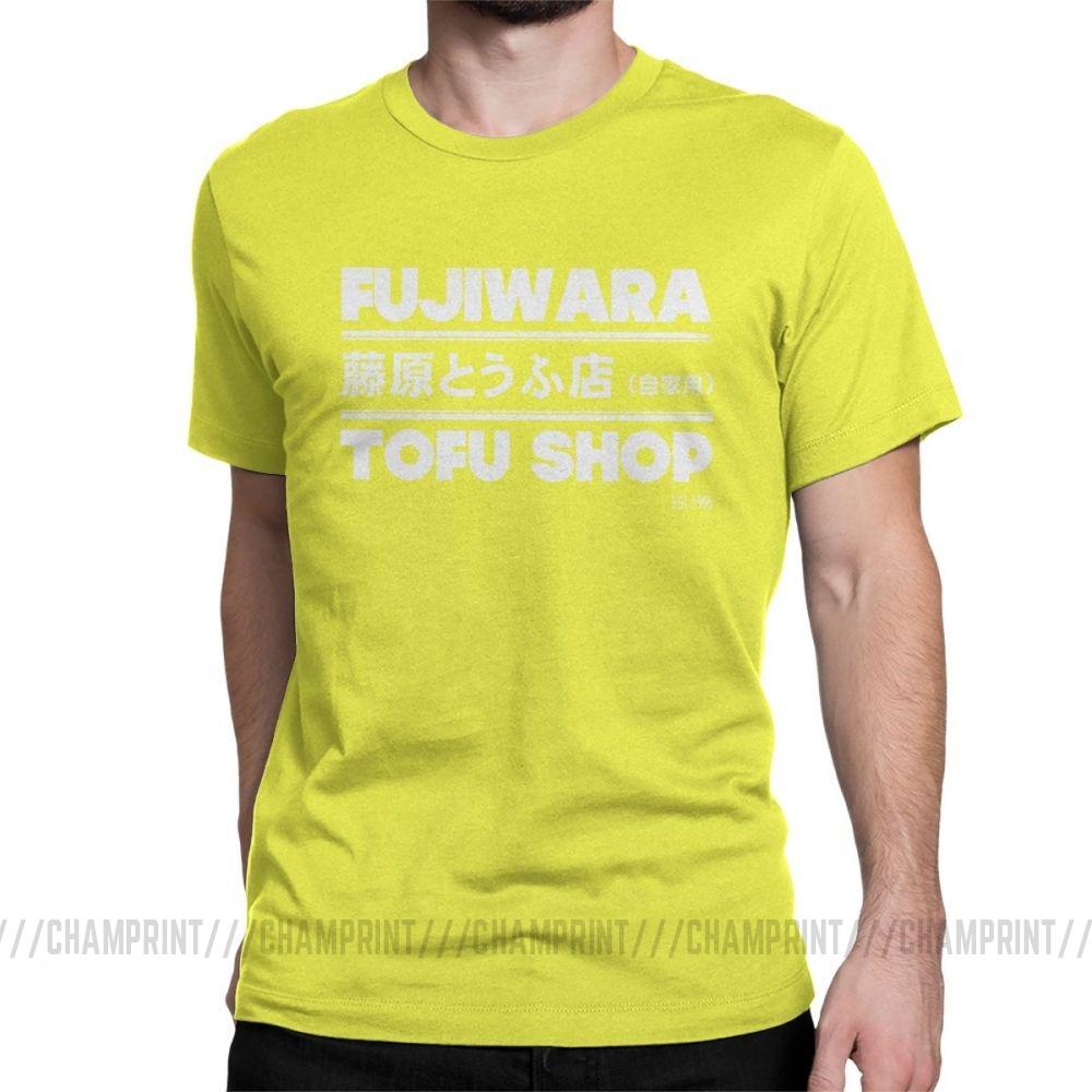 Anime Initial D Tees Fashion Fujiwara Takumi Fujiwara Tofu Shop T Shirt Men S Cotton Vintage
