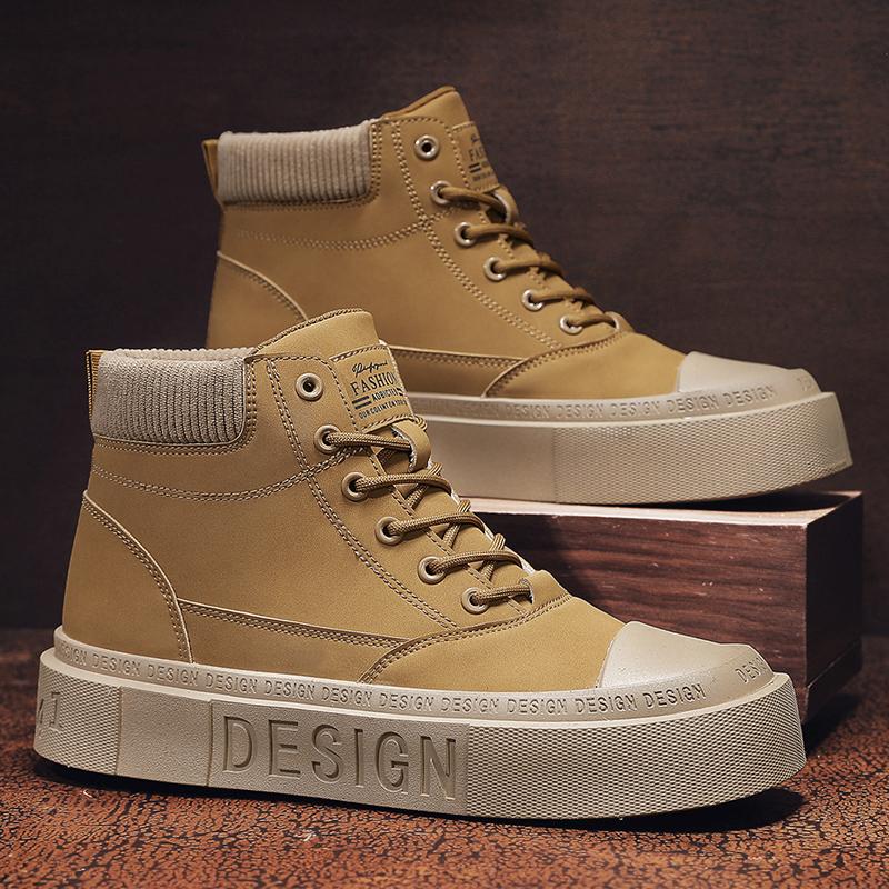 Men's Boots Trend Versatile Outdoor Sports Leisure Anti Slip Wear-resistant Board Shoes Trendy Brand Retro Workwear Trendy Shoes