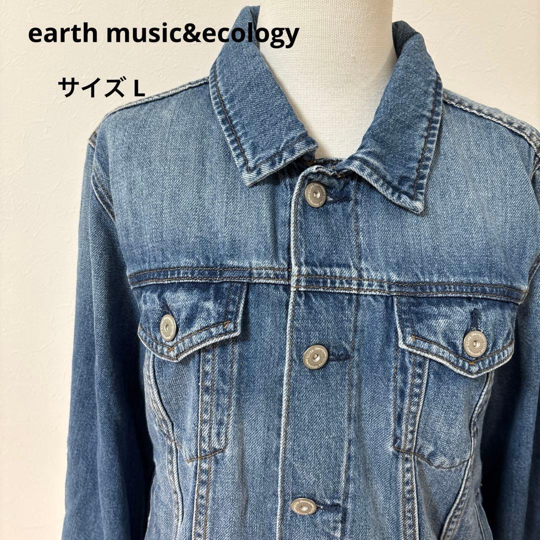 earth music&ecology denim jacket L size G jacket [795]