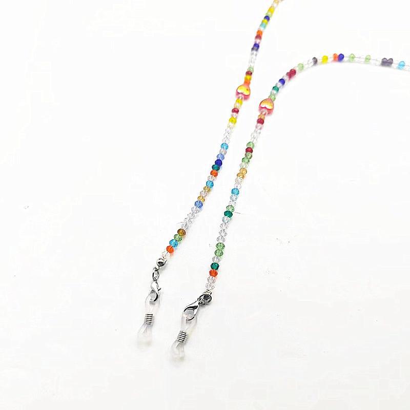 Sommer Xu Lu Mehrzweckkette: Trendige Anti-Verlust-Kette für Sonnenbrillen, Brillen, Hüte - Mit bunten Kristallperlen