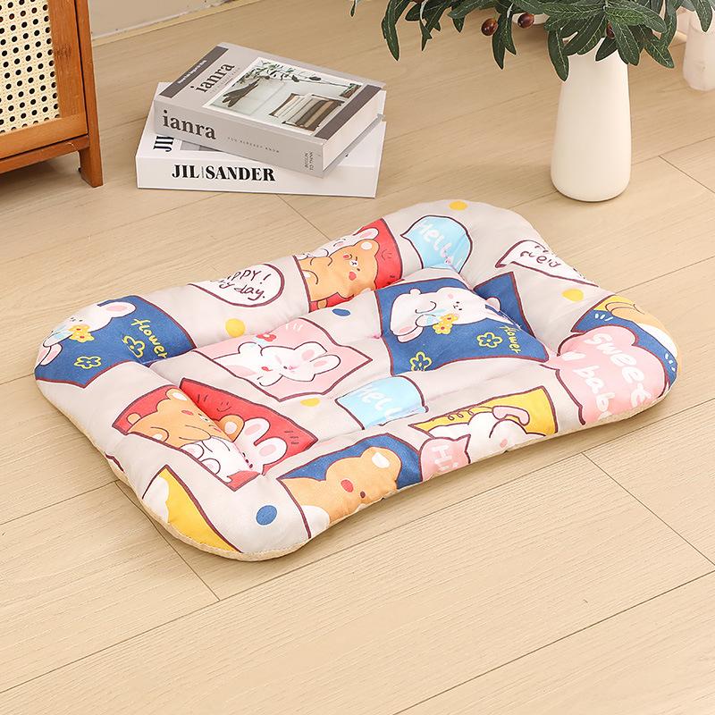 Pet Mat Suitable for All Seasons Breathable Soft Comfortable Cotton Pad Washable Anti Slip Wear-resistant Pet for Both Cats and Dogs Sleeping Bed