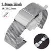 Milanese Metal Steel Strap 18mm 20mm 22mm Universal Bracelet 1.0mm Mesh Stainless Steel Watchband Quick Release Band Accessories
