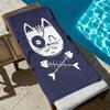 Einäugiges Piraten-Windkatzenmuster Polyester-Mikrofaser Strandtuch ist sehr saugfähig, geeignet für Schwimmen und Strandausflüge