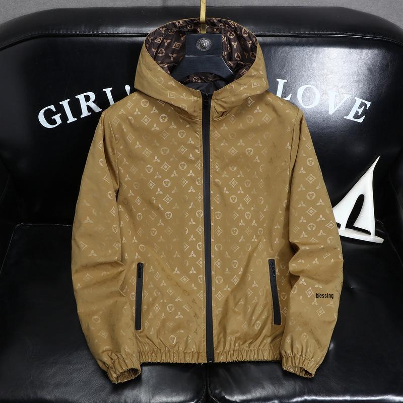 Men's Light Luxury Hooded Spring Jacket, Casual and Loose-Fit Oversized Top, Trendy and Stylish Men's Outerwear