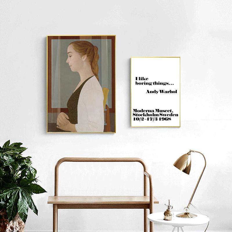 Poster Astratti Ragazza Retrò Stampe Galleria Pittura su Tela Interno Arte Murale Nordico Immagini Per Soggiorno Decorazione Casa